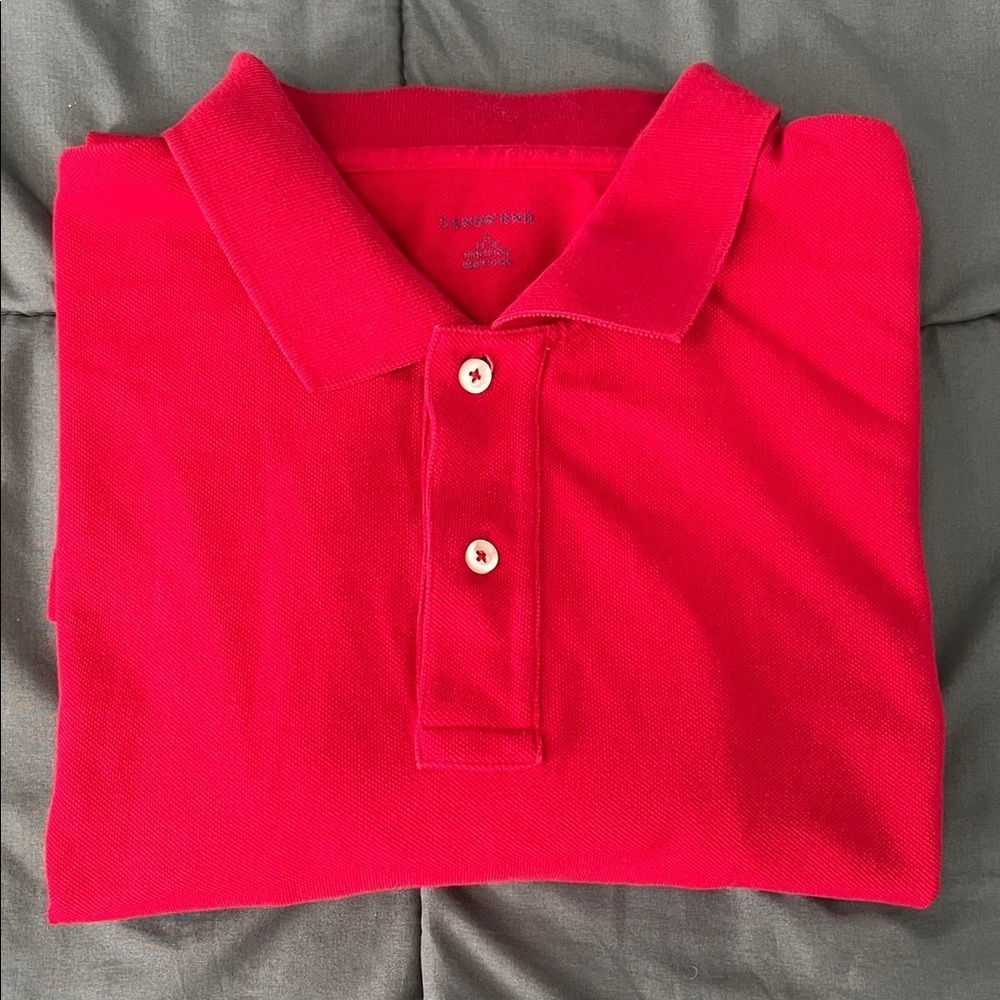 Lands End Pique Polo Red Size Large